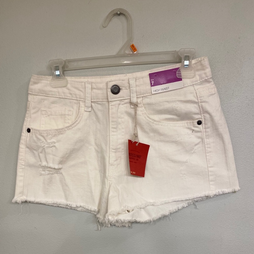White jean shorts